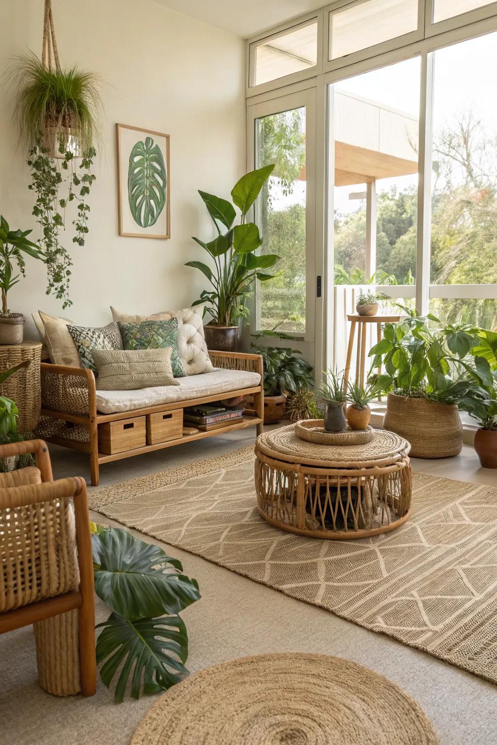 Eco-friendly carpets unite sustainability and style.