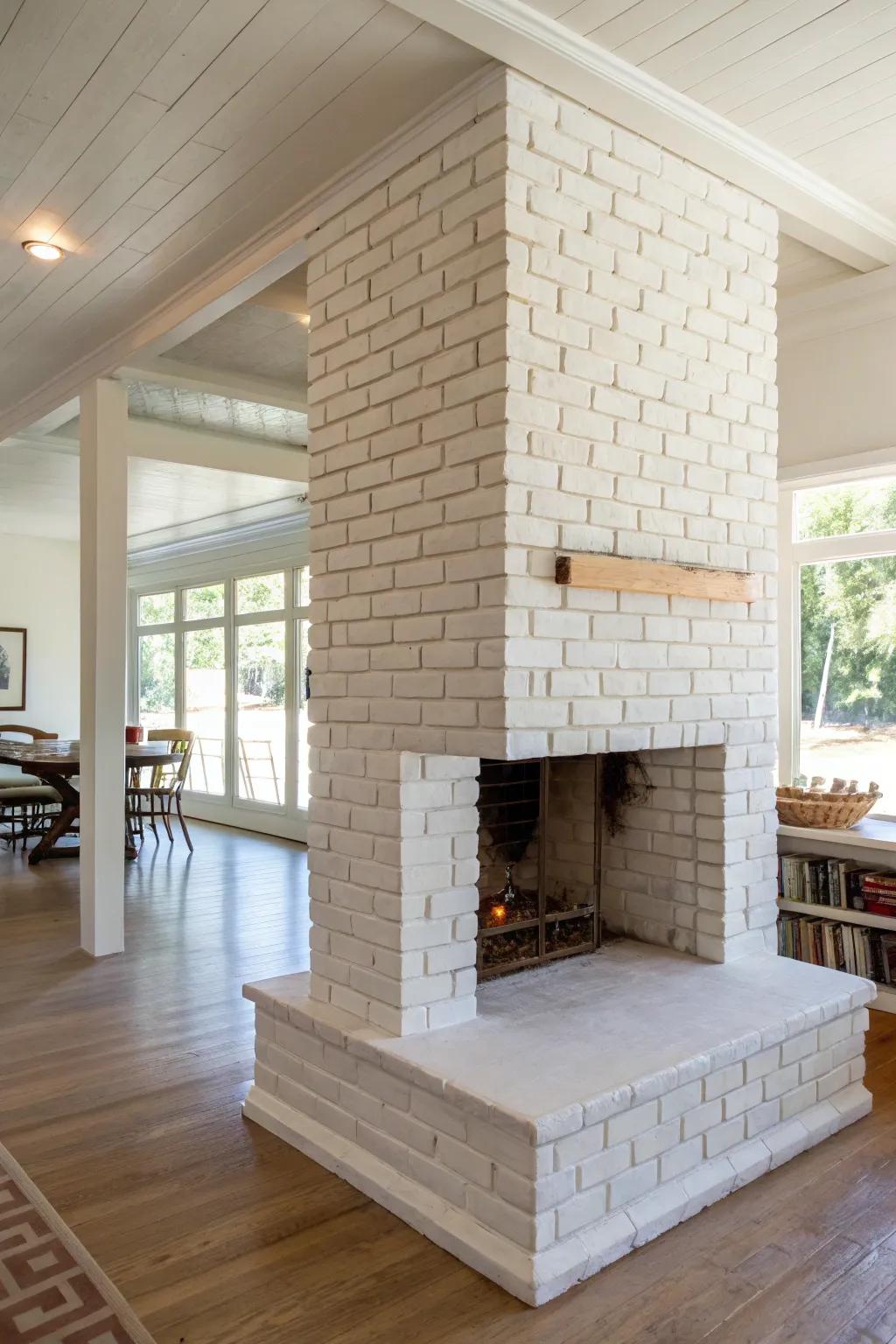 A centrally located fireplace distinguishes and refines the open-plan experience.
