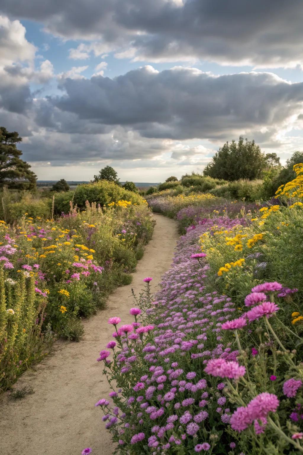 A color-themed botanical garden crafting visual harmony.