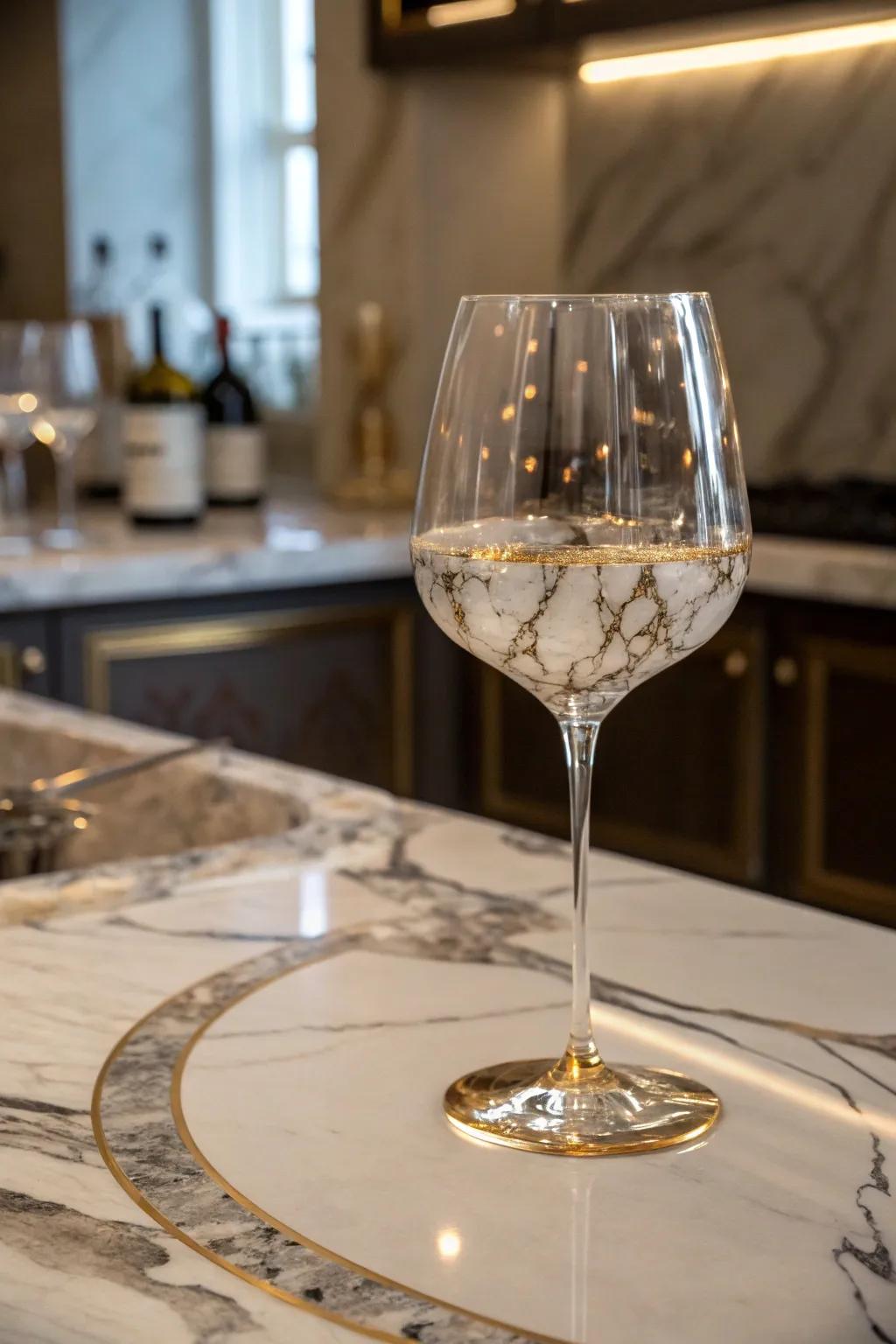 Marble art adds timeless elegance to your glasses.