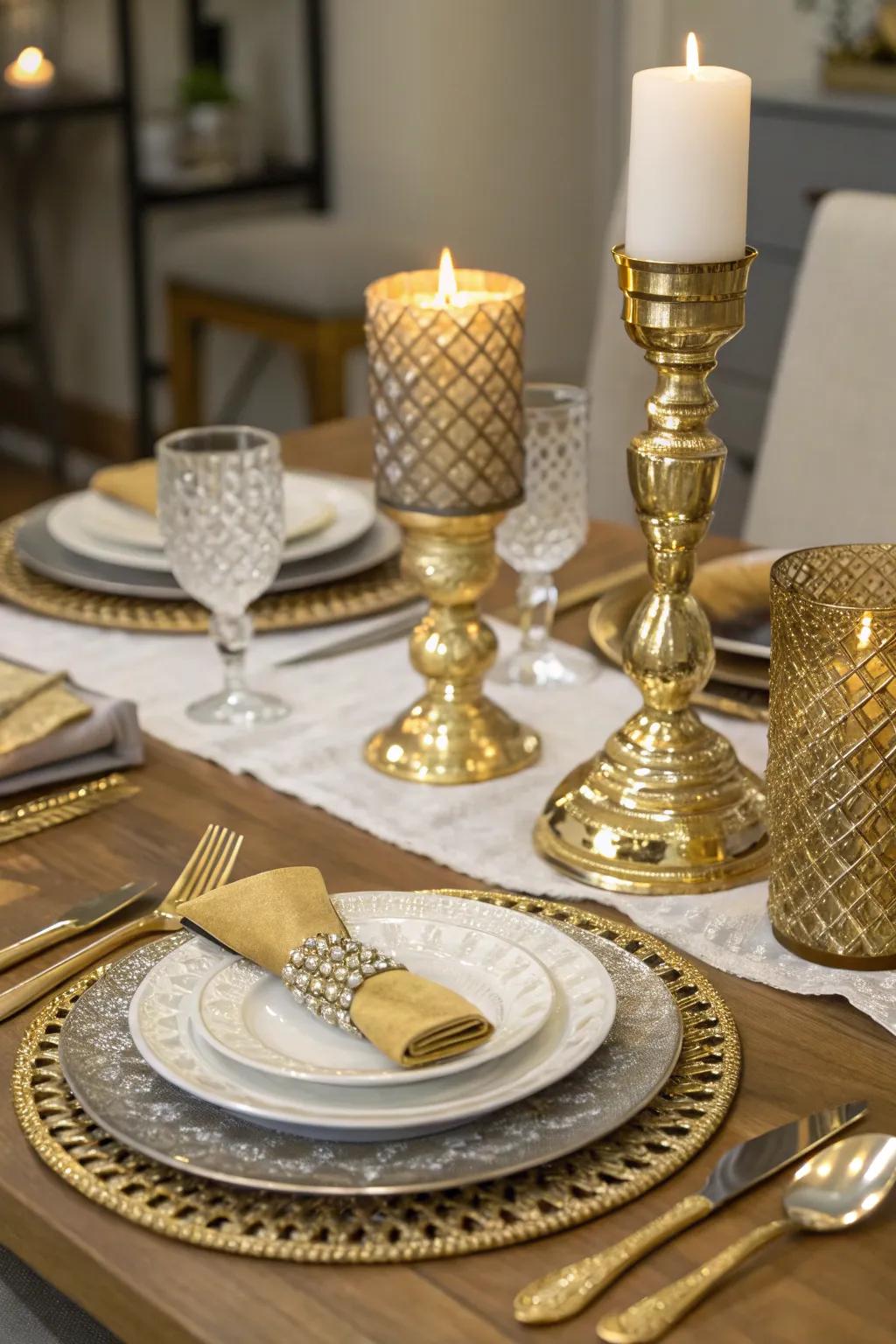 Metallic accents introduce a subtle hint of luxury to any setting.