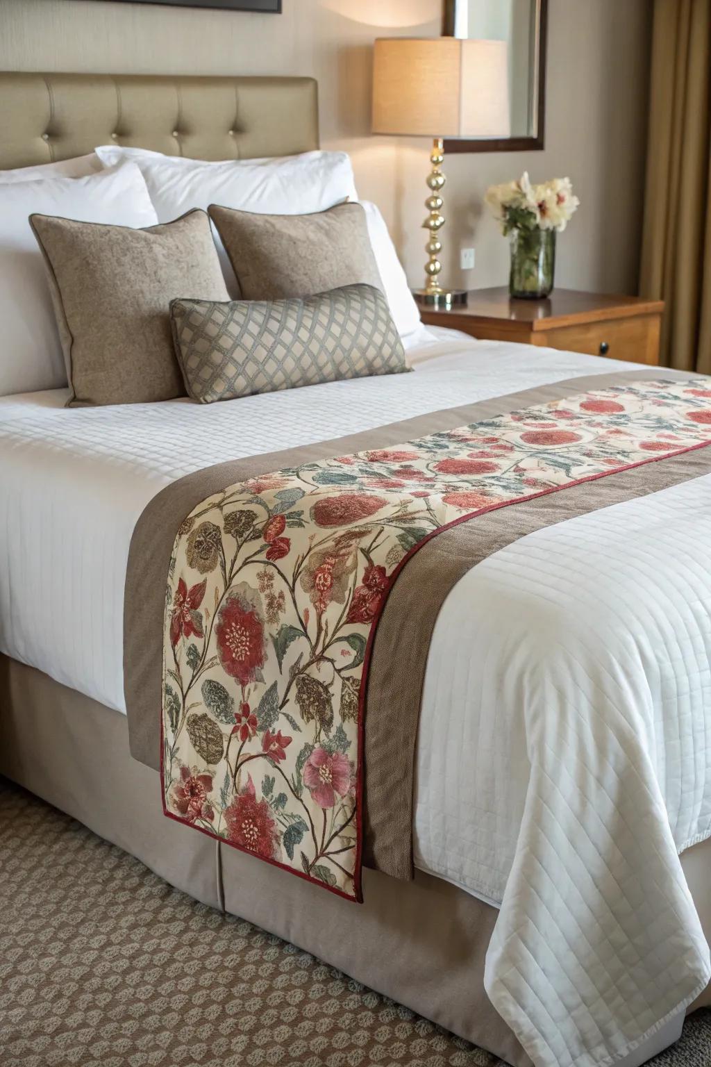 A bed scarf adds style and warmth to your bedding.
