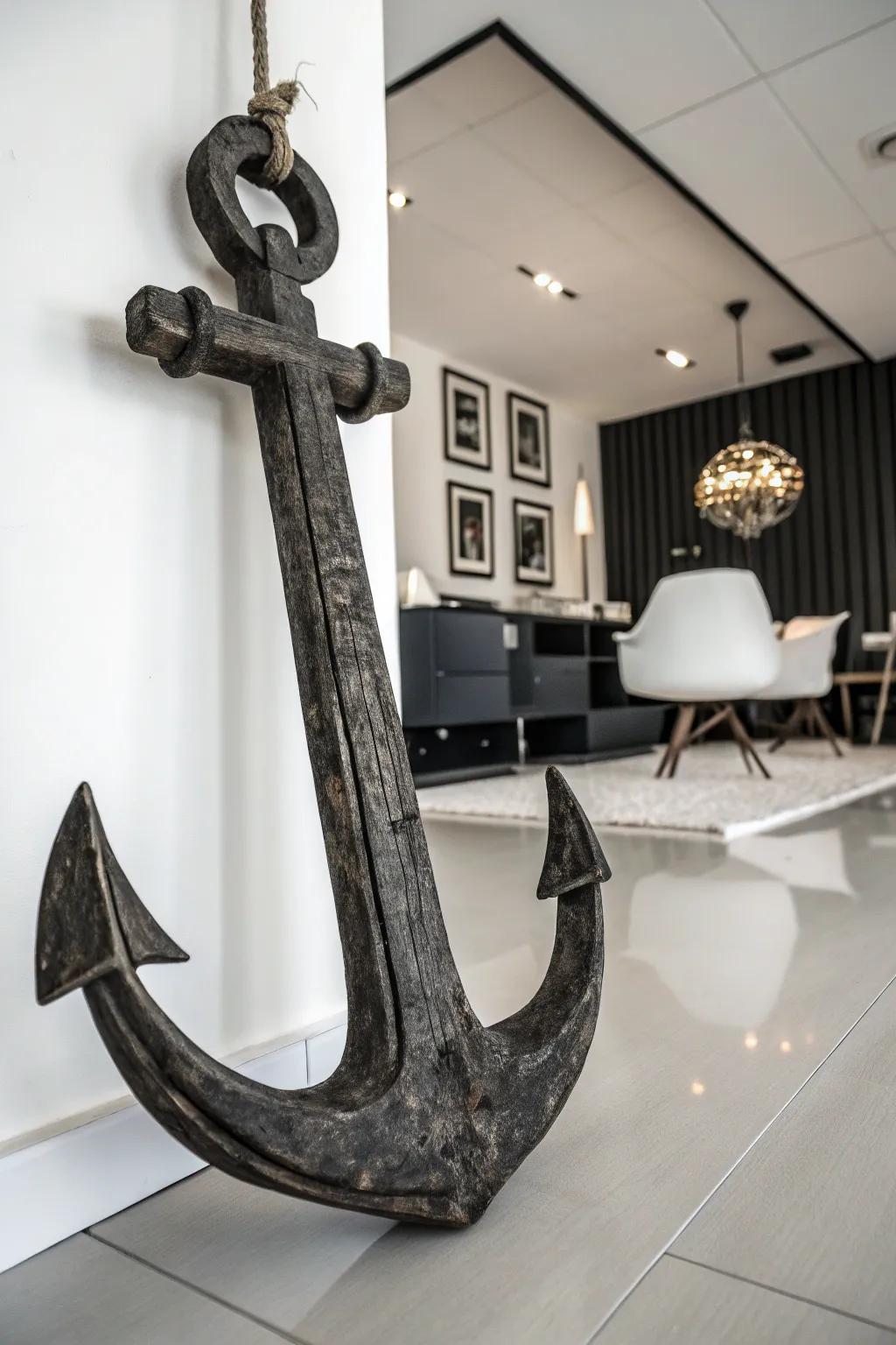 Monochrome elegance with a timber buoy