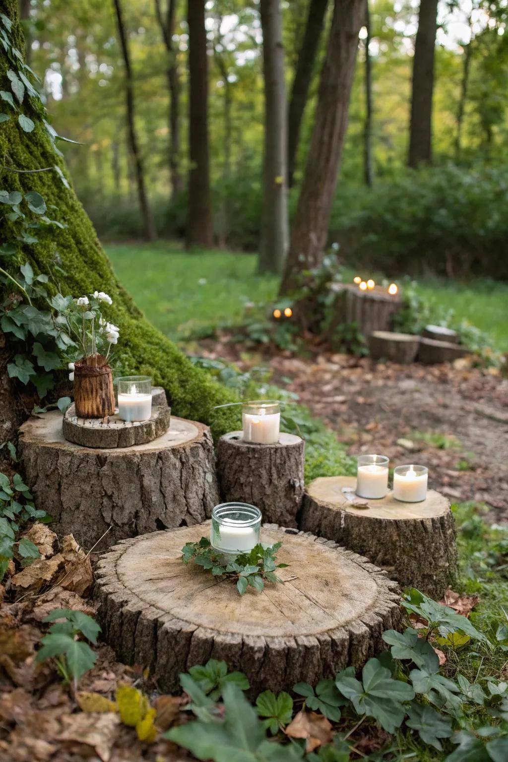 Tree piece cuts bring the essence of the forest to your decor.