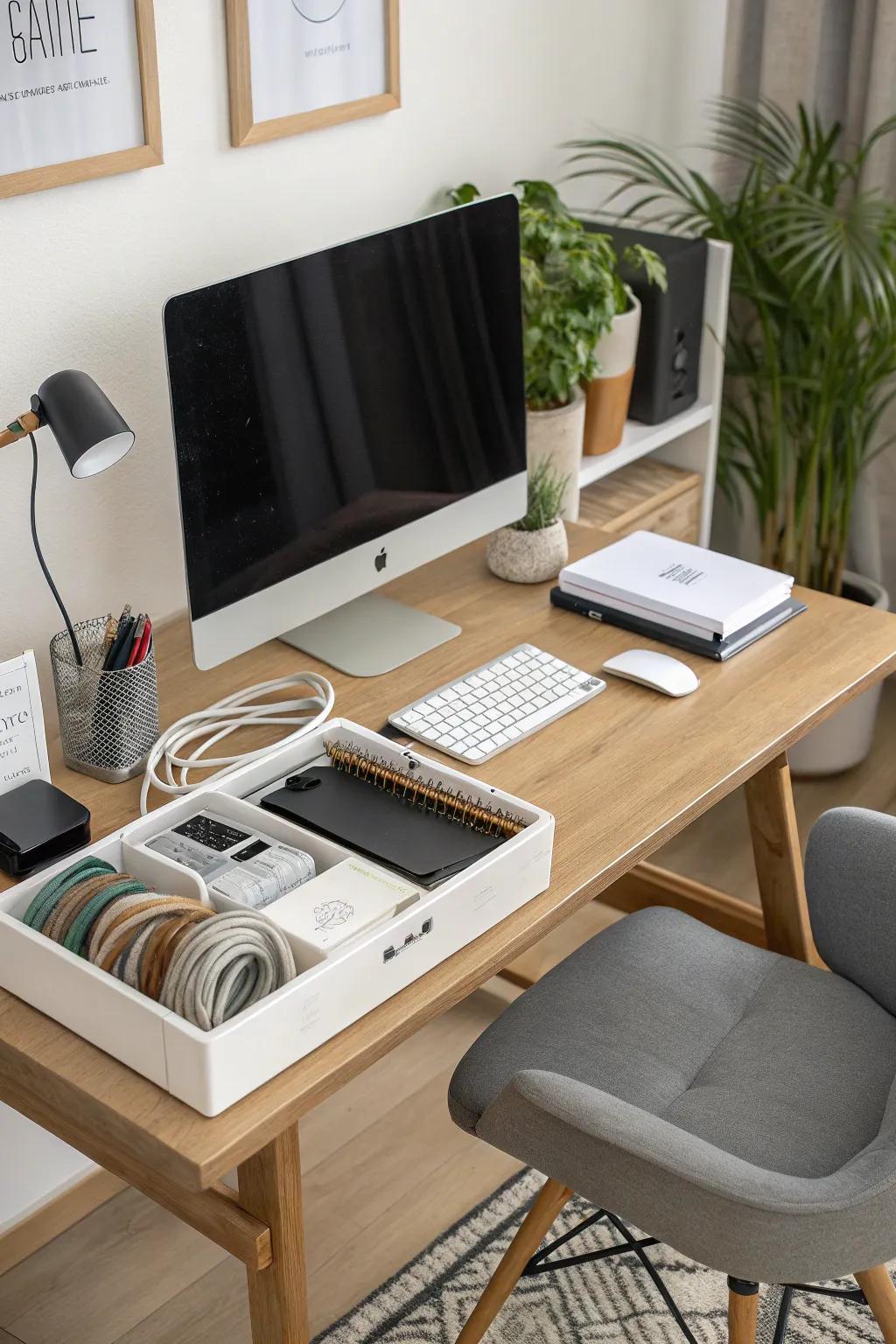 Neat cable management for an organized workspace.