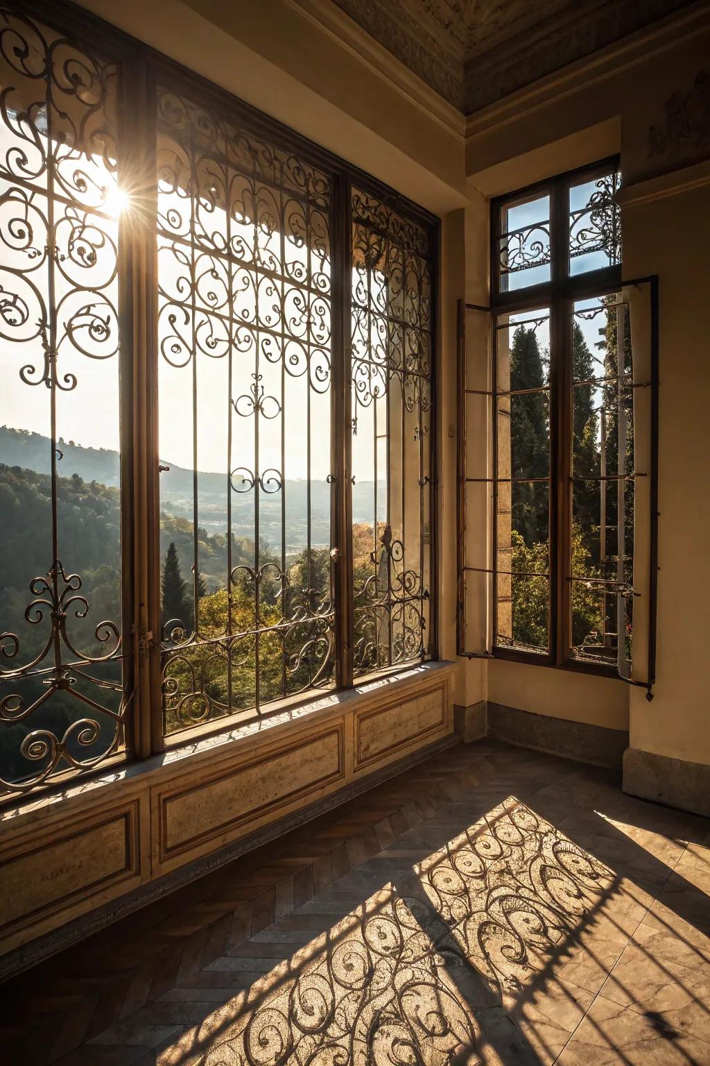 Elegance and security are combined in metal grilles.