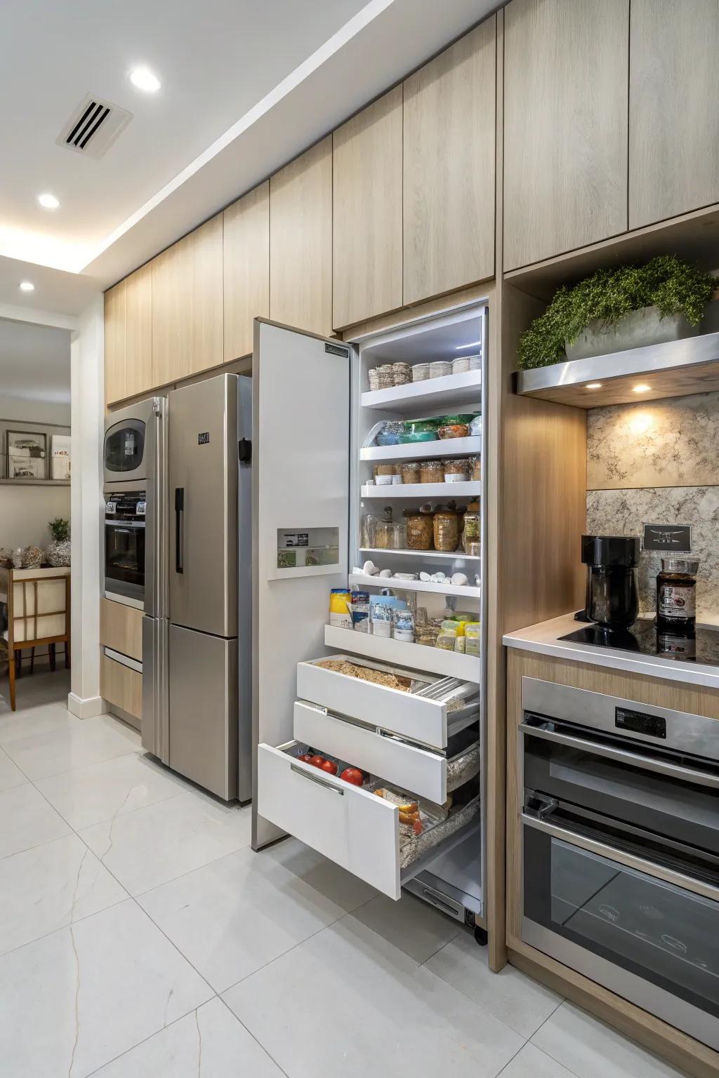 Concealed quarters offer discreet and efficient storage solutions.