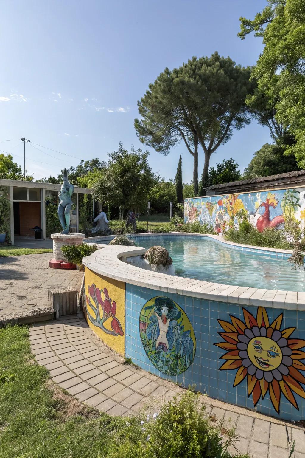 Exterior craft transforms the pool area into a personalized retreat.