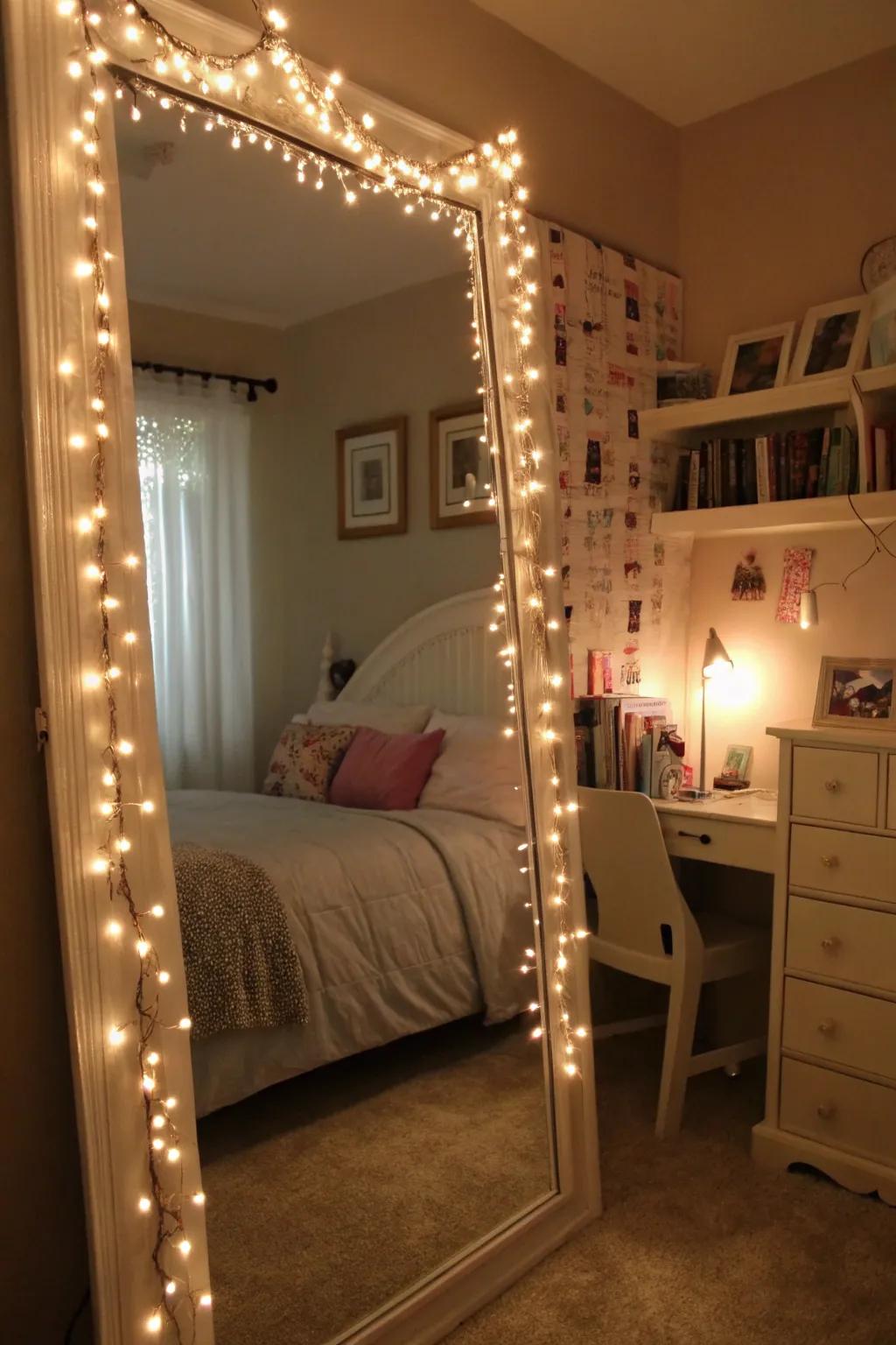 Decorative lights adding a magical sparkle to the room.