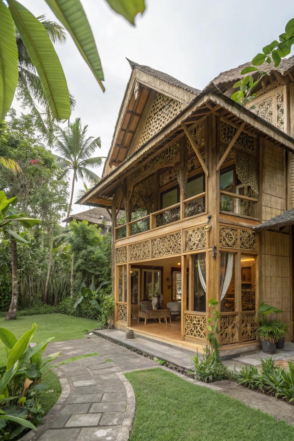 Bamboo houses: combining nature’s strength with elegance.
