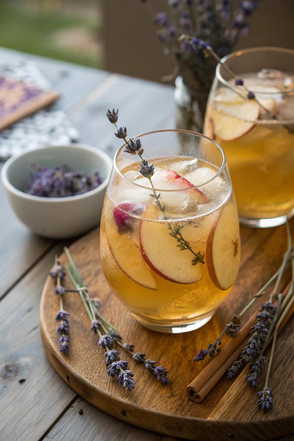 Floral essence adds a floral elegance to cider punch.
