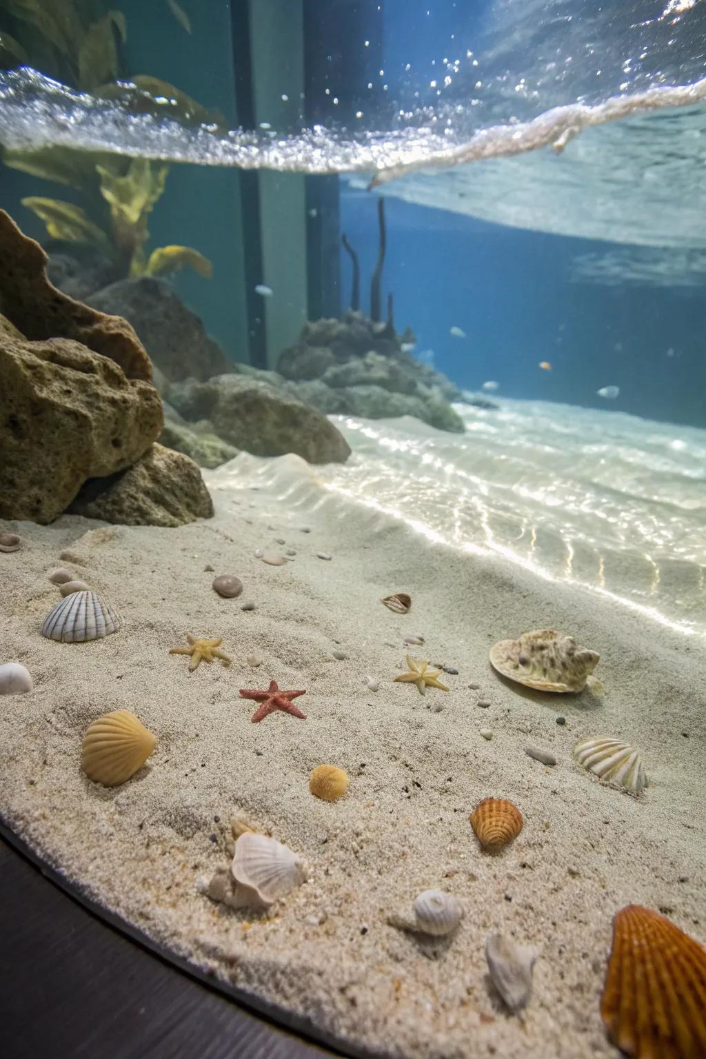 A coastal oasis aquarium transmits ocean tranquility indoors.
