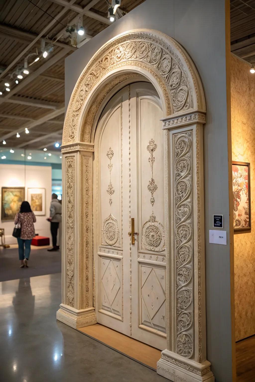 An archway gate transformed into an art segment, appending distinctive uniqueness to the chamber.