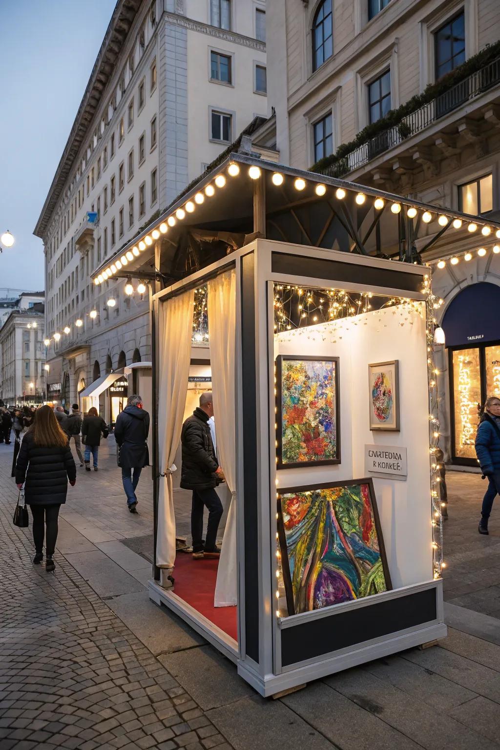An impactful artwork exterior to the area functions as a signal, beckoning visitors to investigate further.
