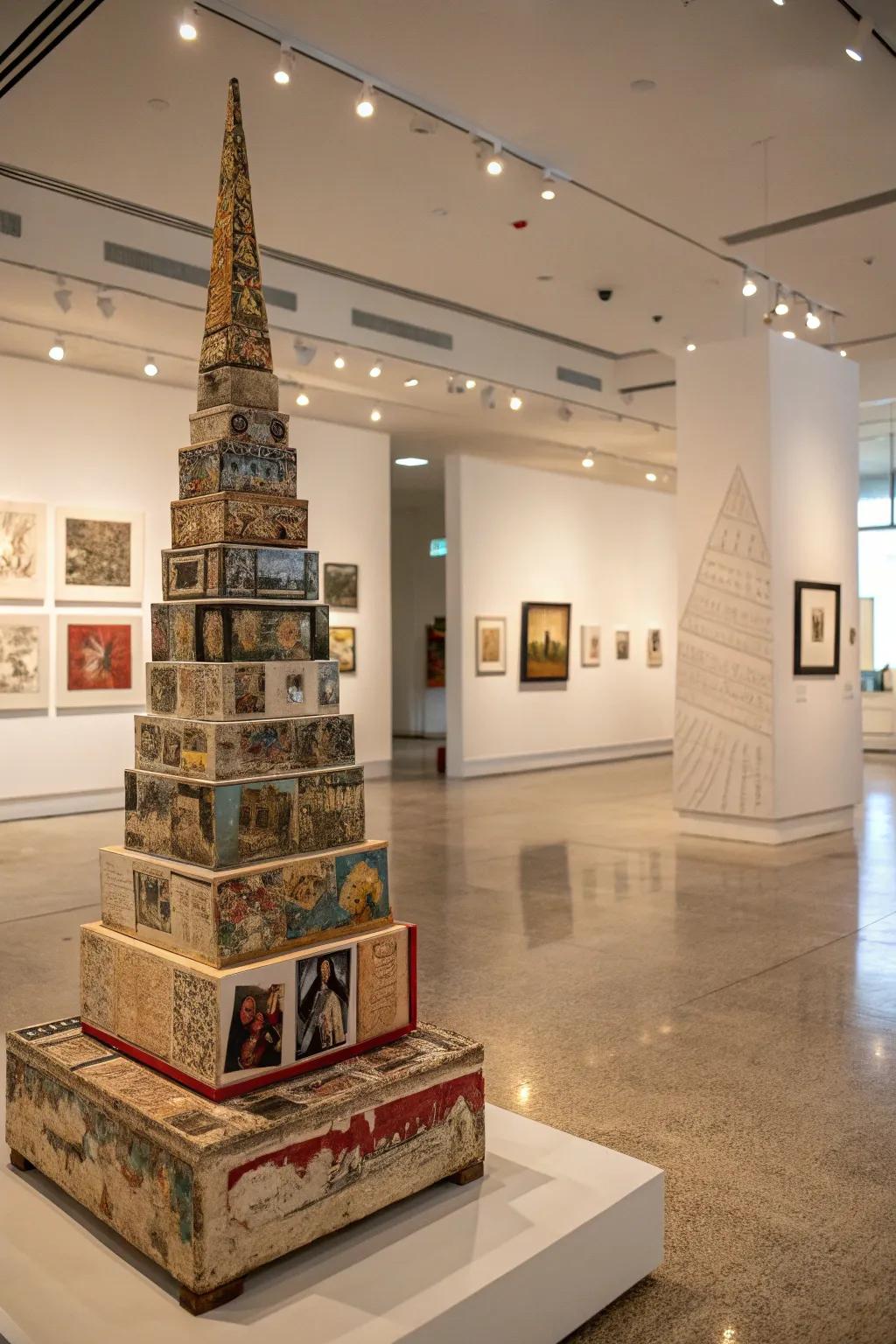 Covering tiers adding profundity and intrigue to art.