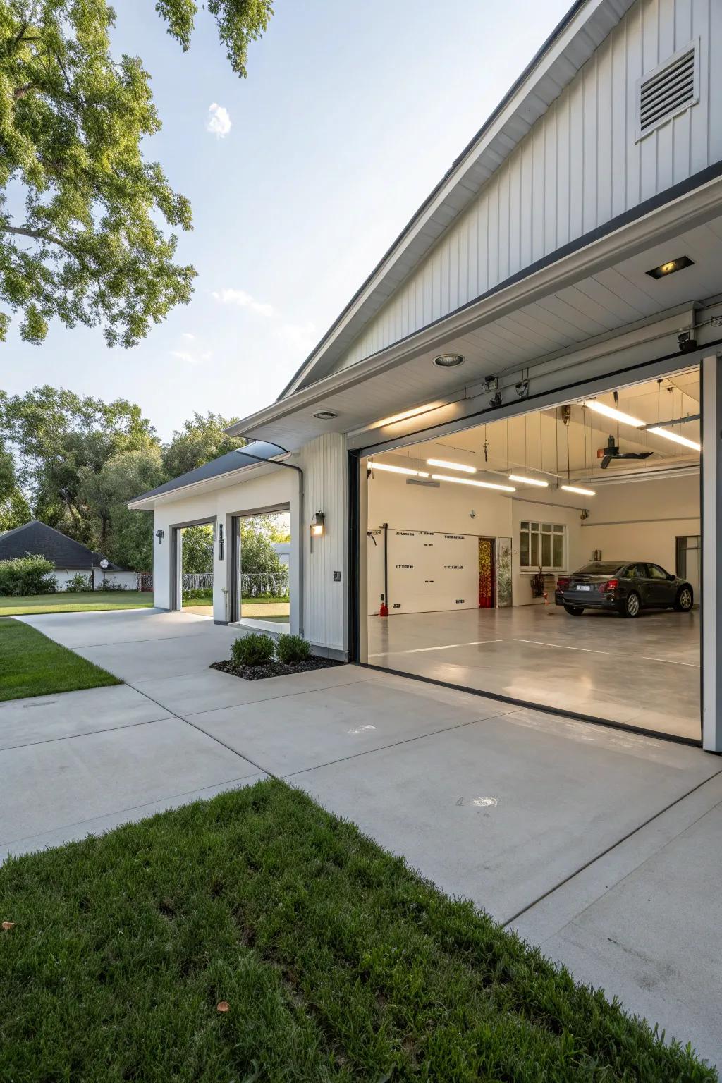 A garage layout prepped for smooth future expansions.