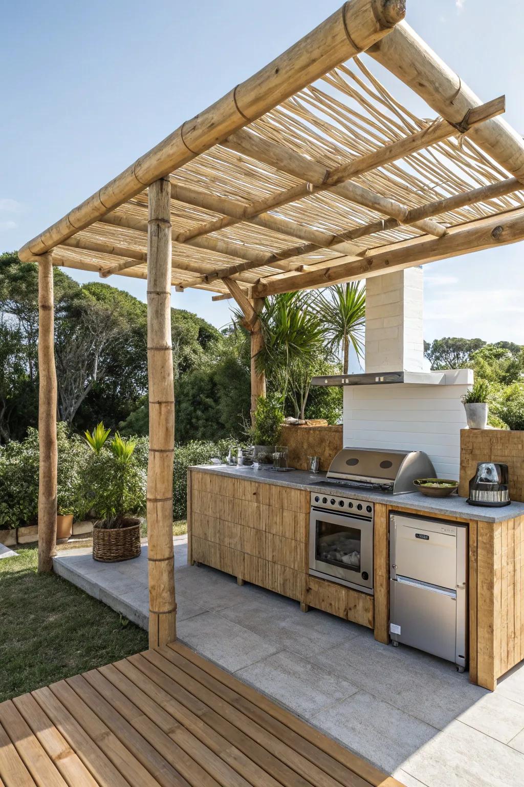 A bamboo structure brings style and sustainability together in your kitchen.
