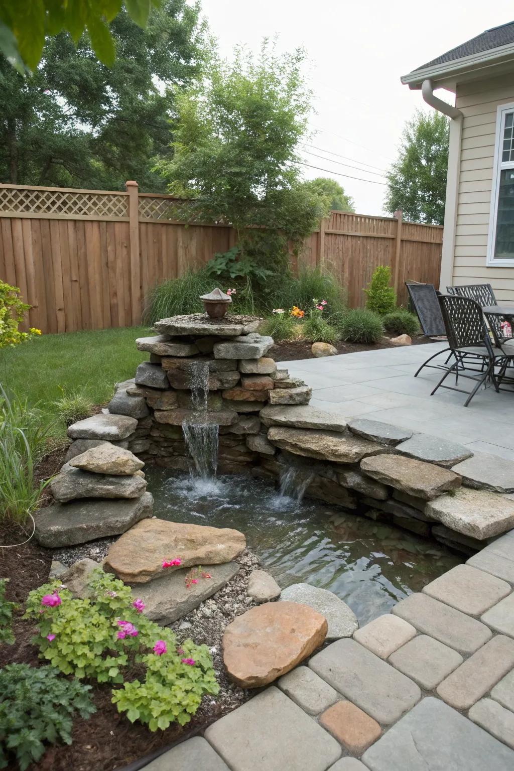 A simple DIY water feature brings a sense of peace.