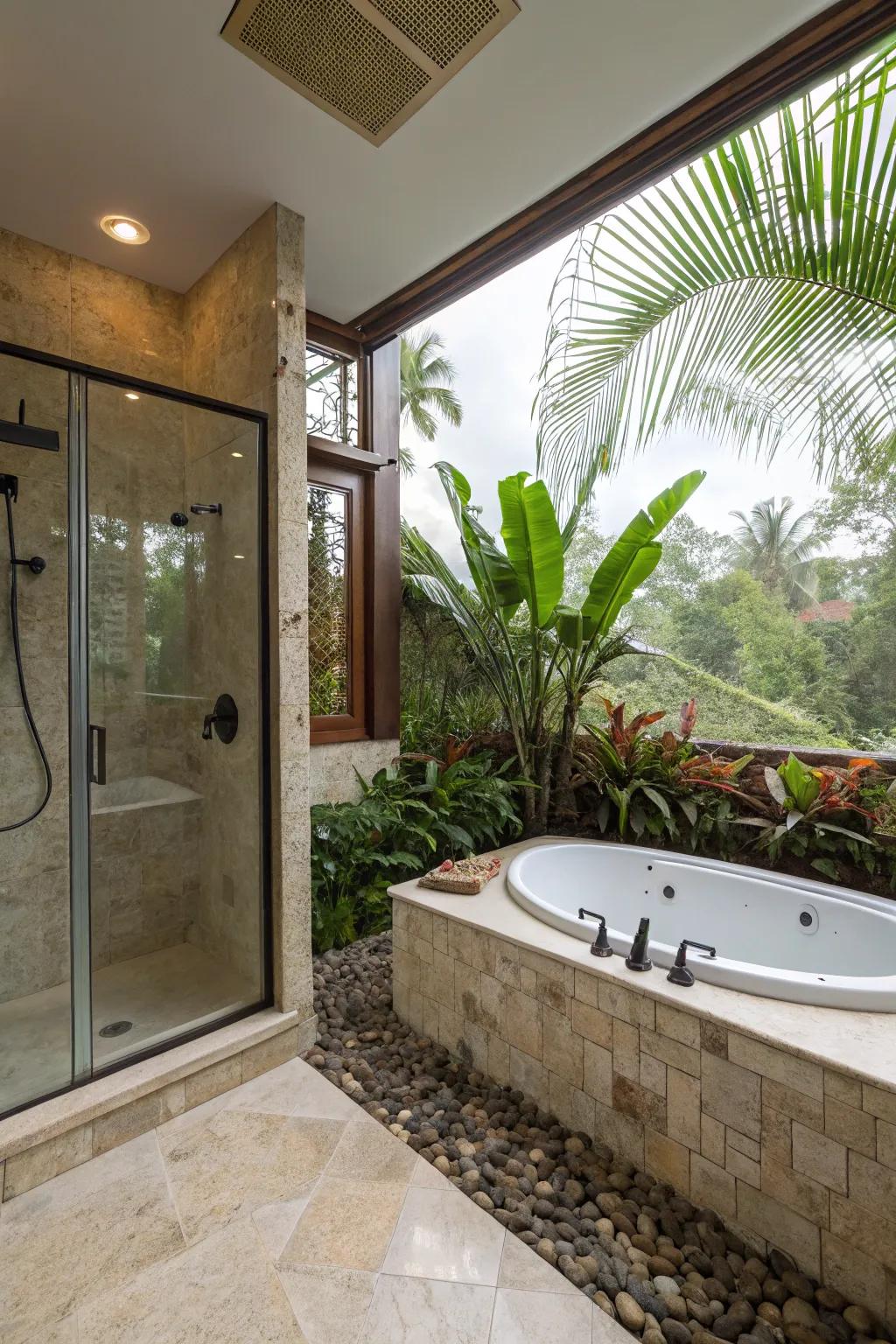 Luxurious features turn the bathroom into a spa getaway.
