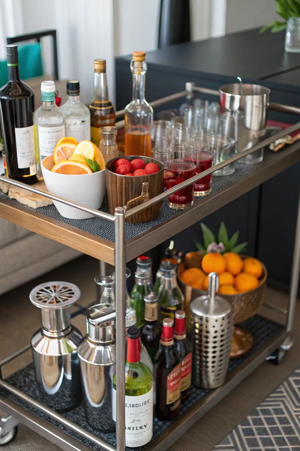 A specialty drink station prepared for blending.