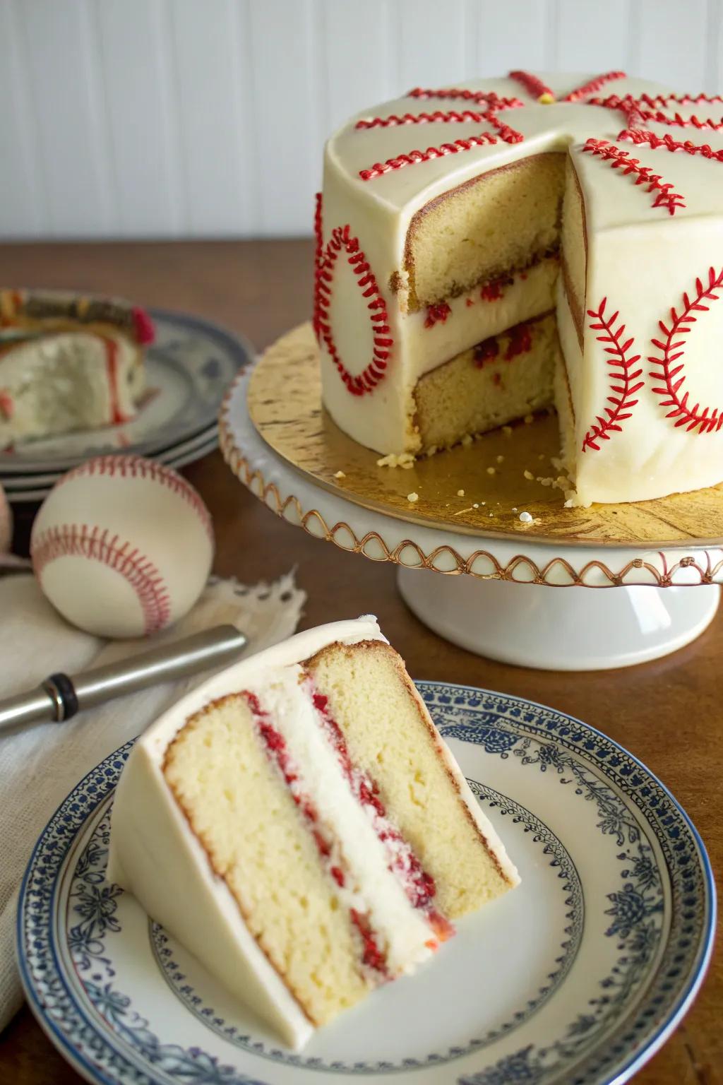 A secret interior cake brimming with delightful secrets.