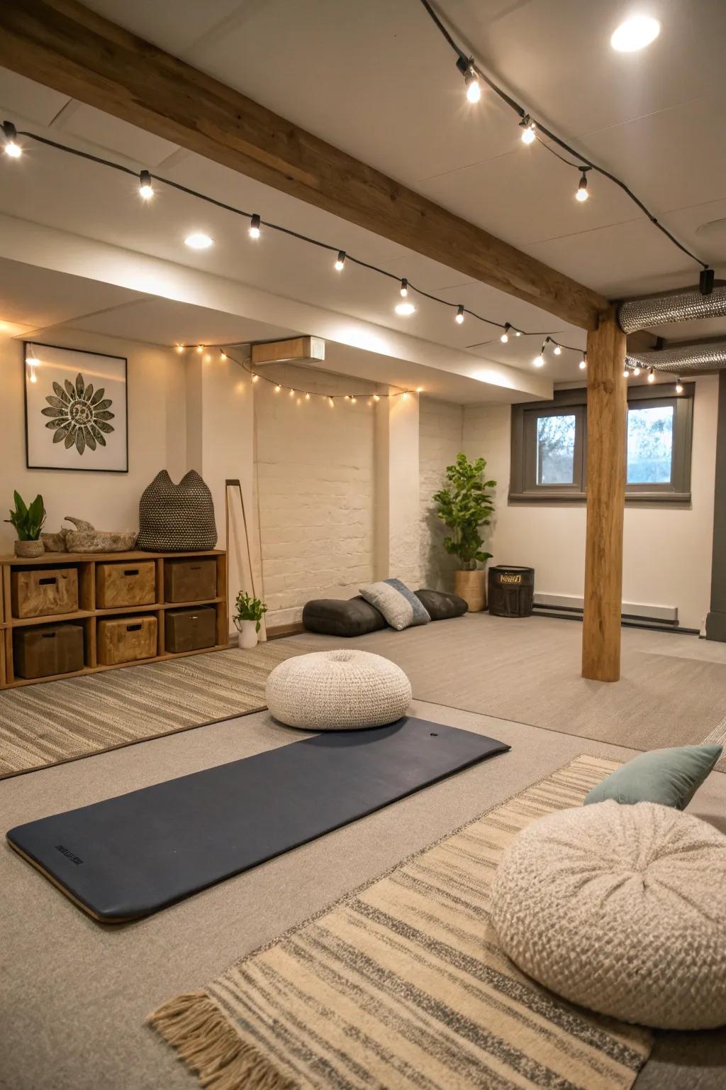 A relaxation corner provides a quiet space for cooling down.