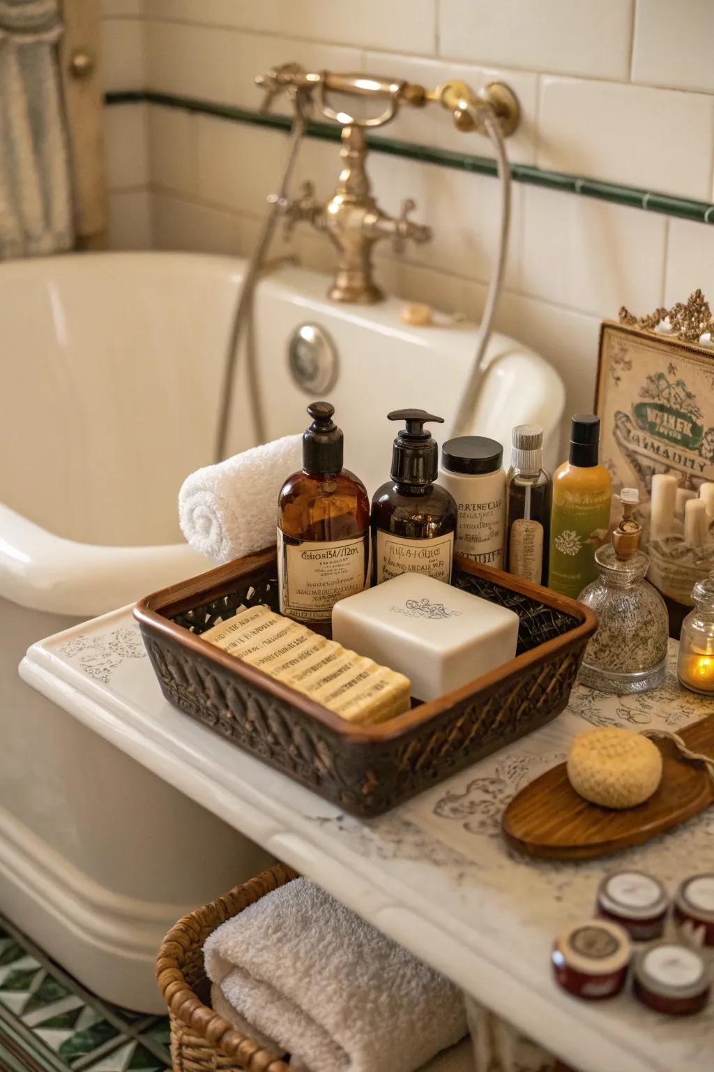 Embrace retro charm with a curated collection of quintessential bath articles.