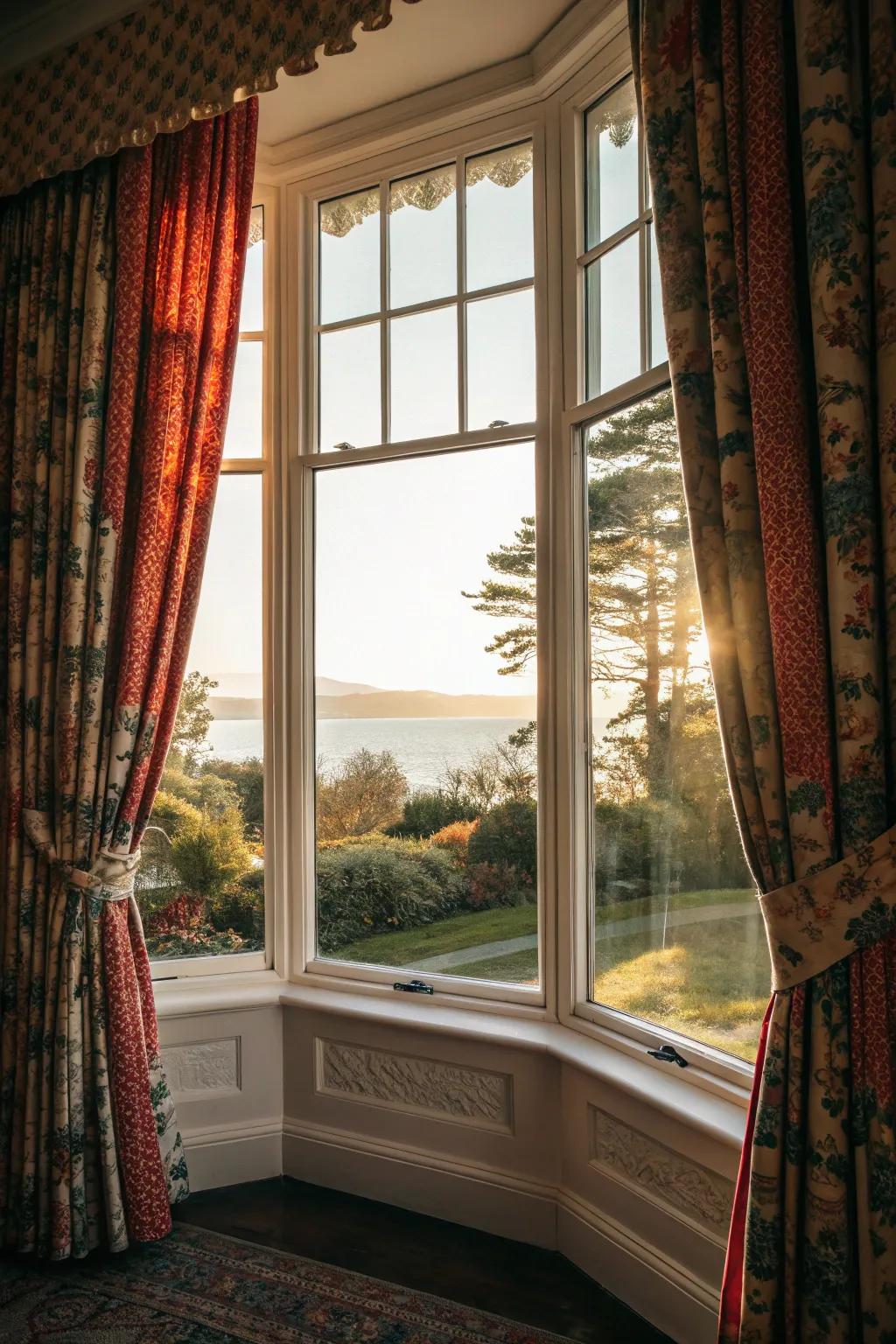 Add charisma thanks to bold curtains.
