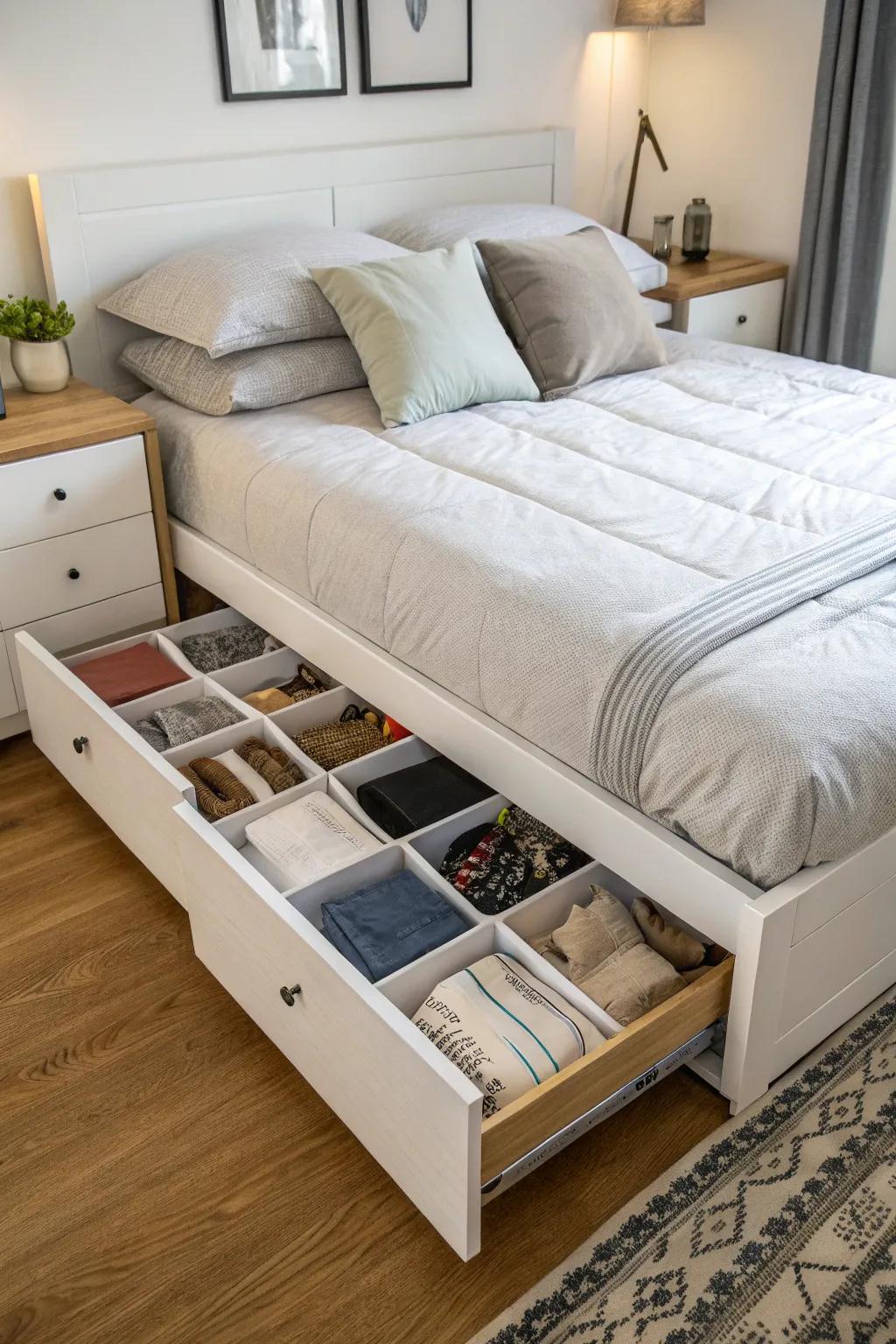 Beneath stowage answers ensure structured bedrooms.