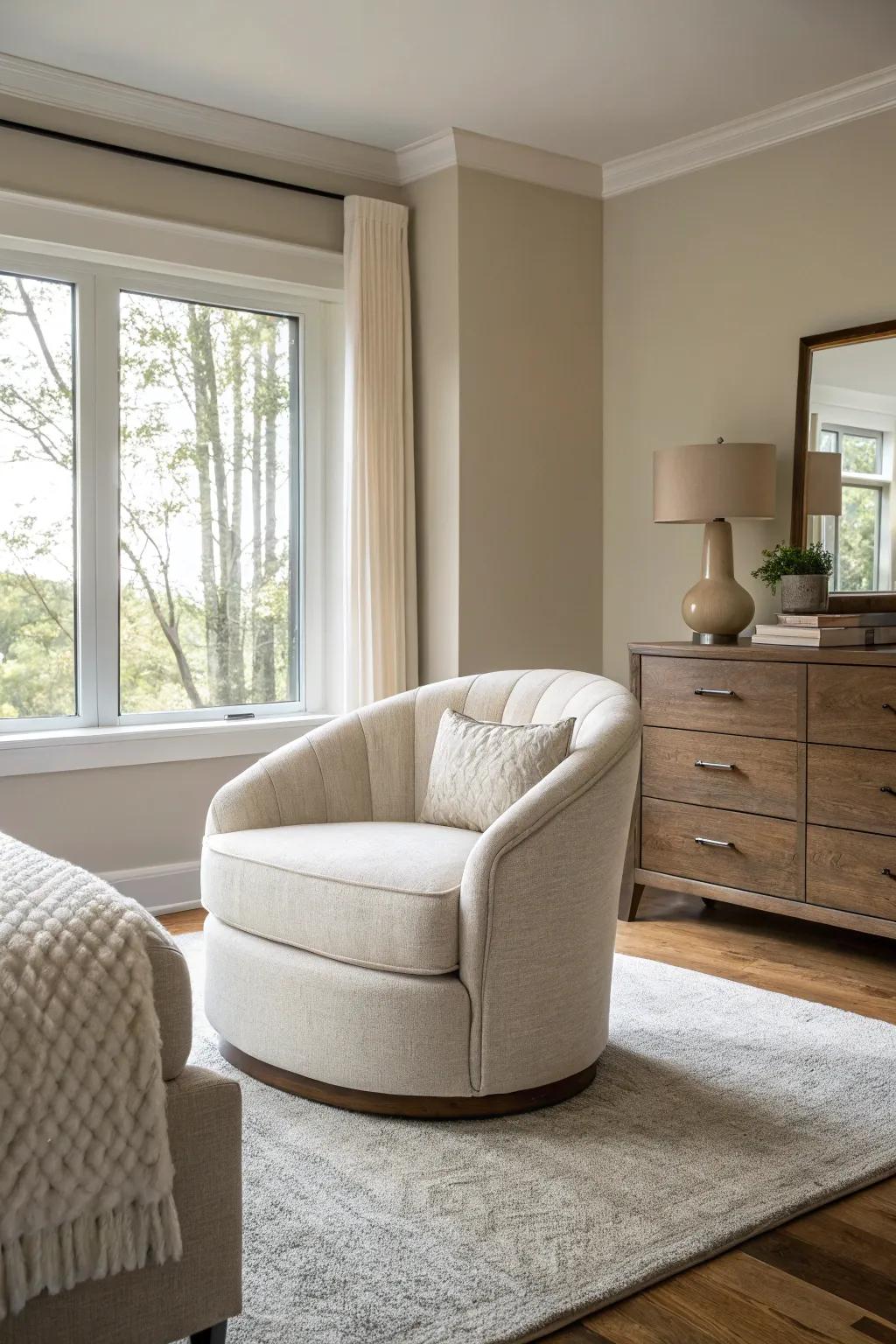 Curved Back chairs offer a cozy and modern seating option.