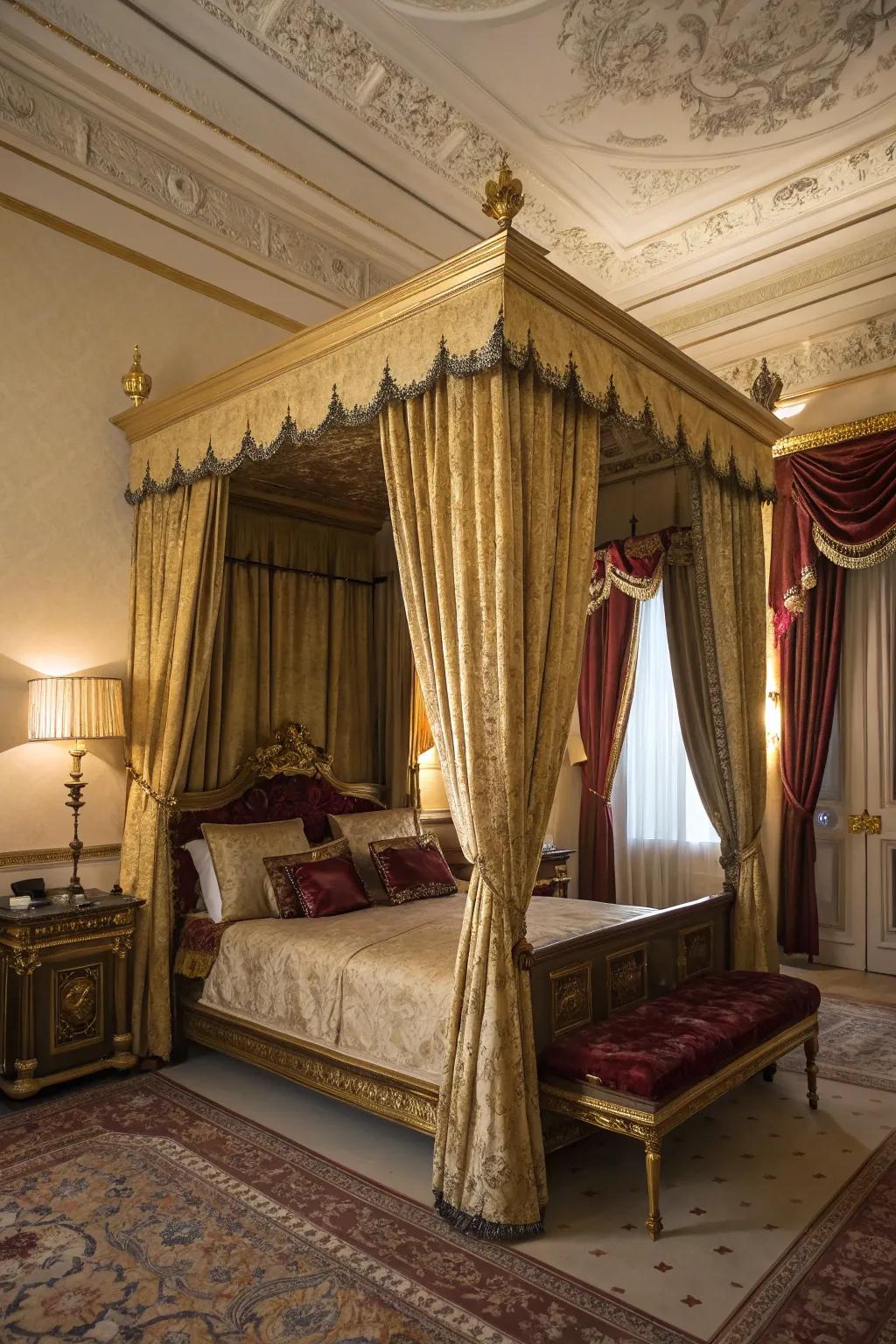 A bedroom sparkling with glamour.