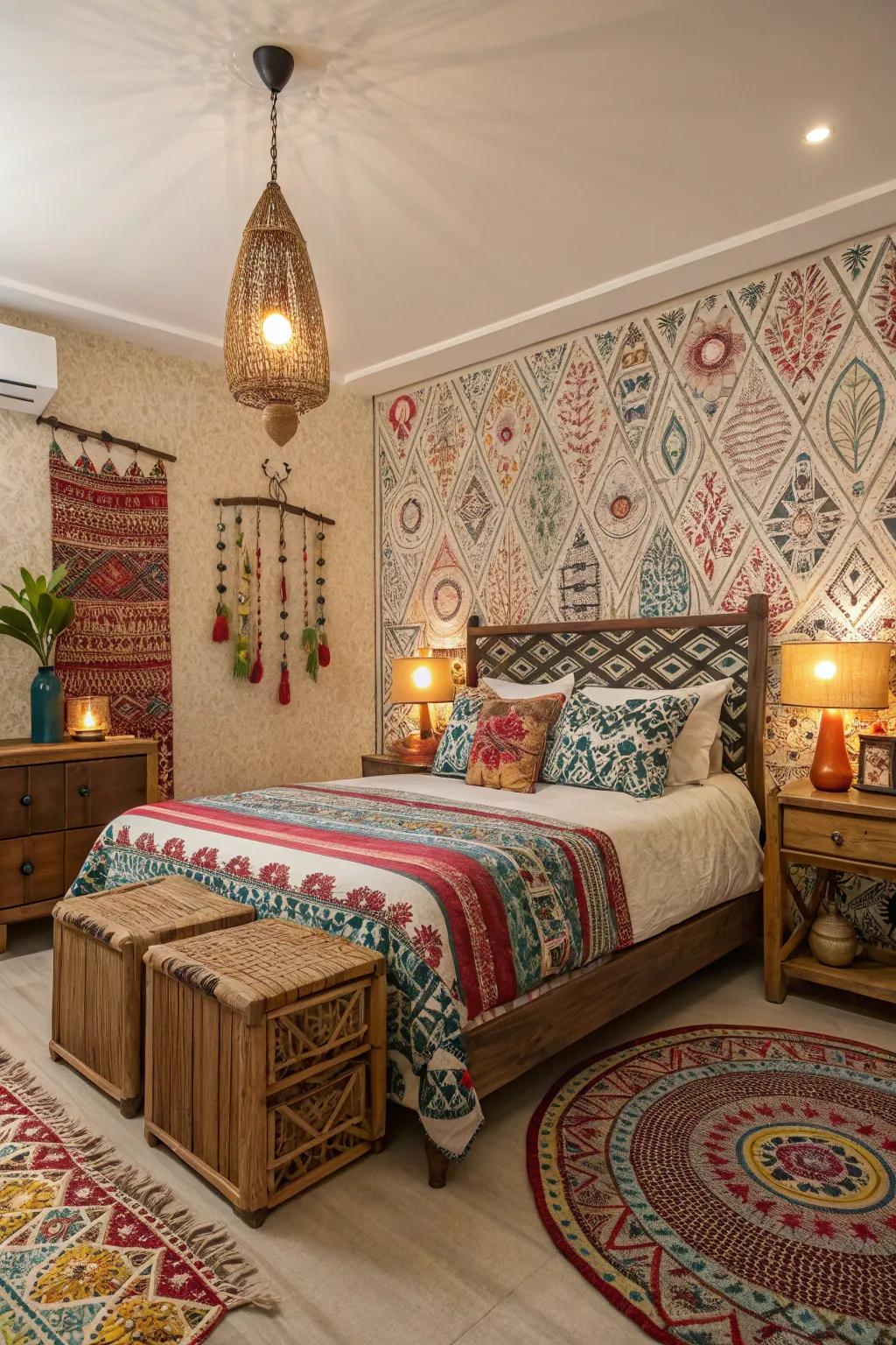 Global-inspired patterns add a rich cultural dimension.