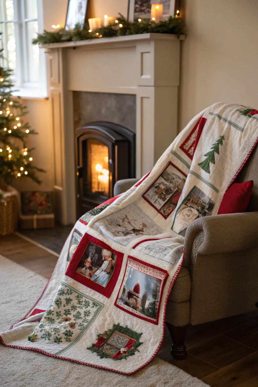 A festive holiday blanket that captures the magic of the season.