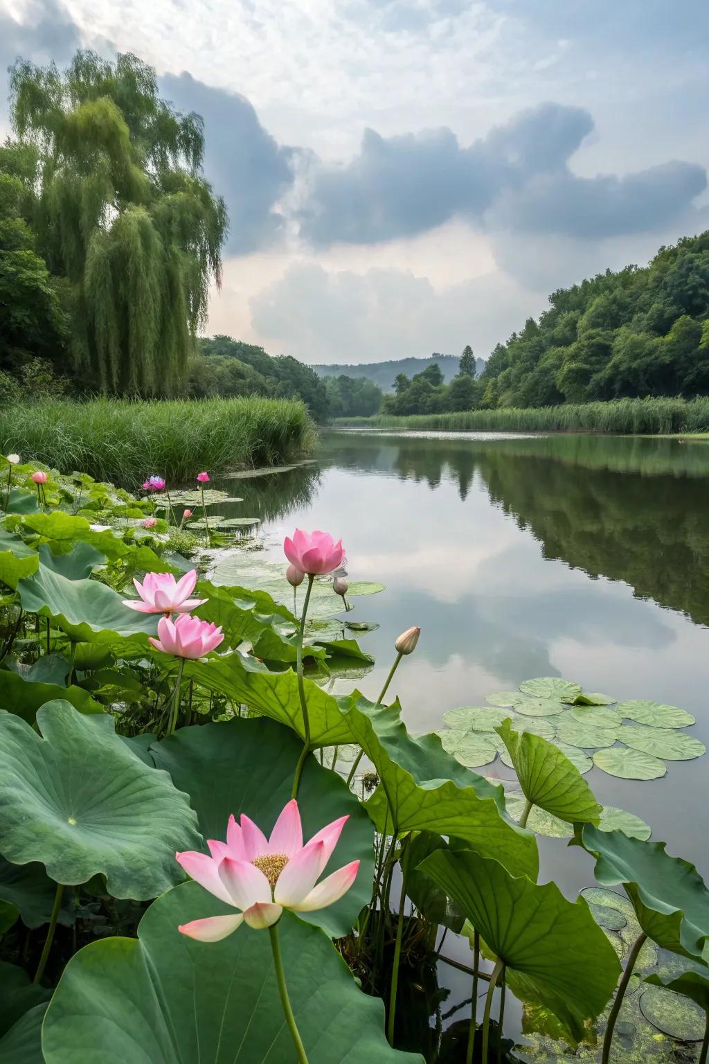 Regal Blooms impart sacred beauty and sophistication to the pond.