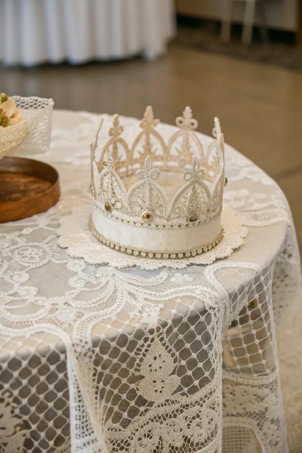 An elegant vintage lace birthday tiara