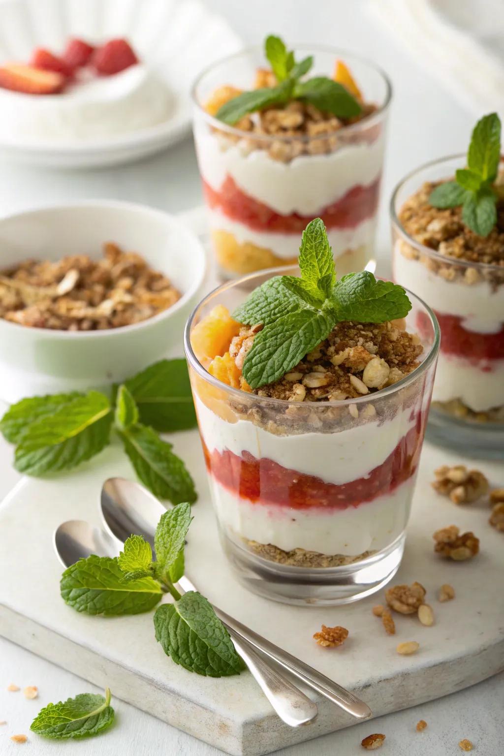 Enjoy a textural delight with a grain and yogurt parfait.