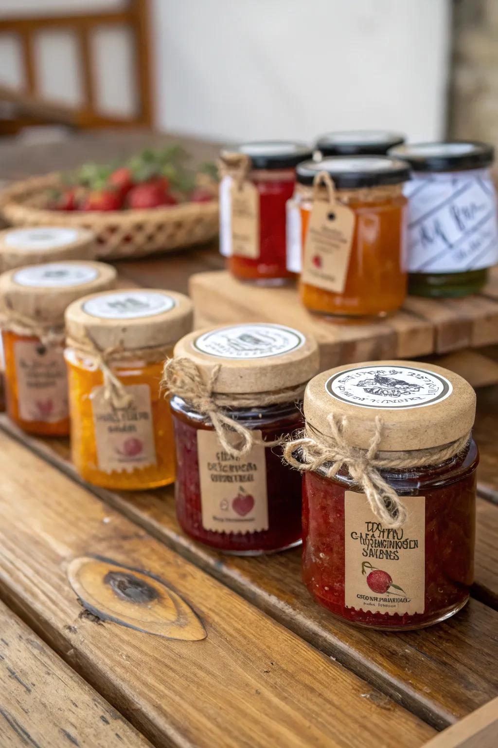 Artisan conserve pots for a flavorful treat.