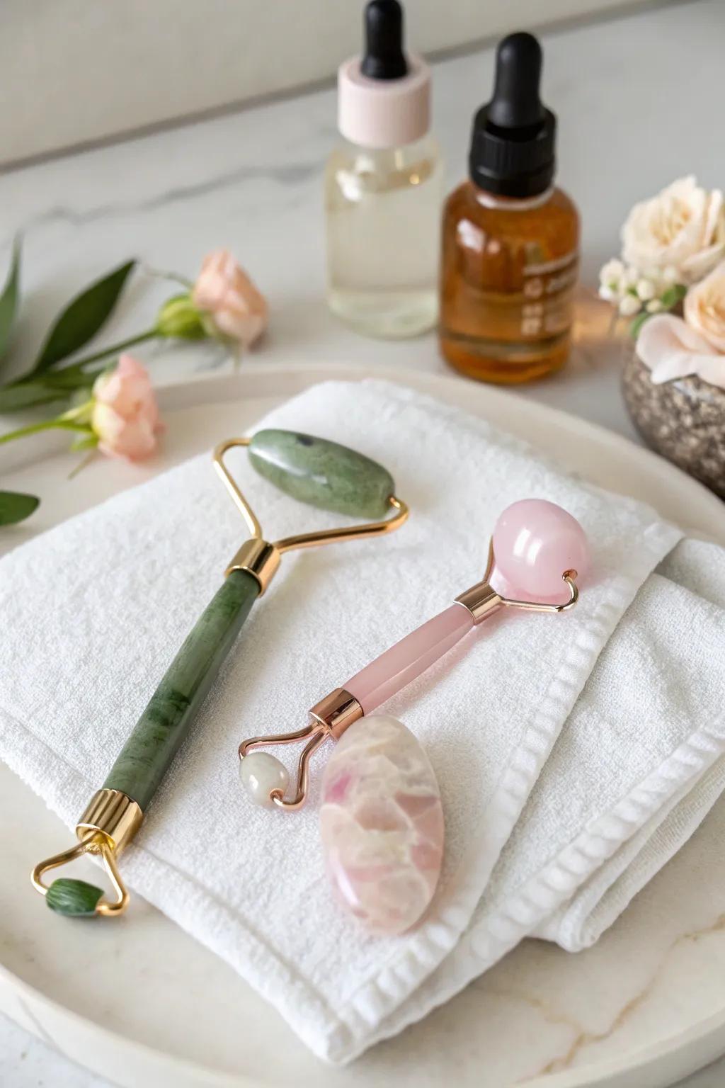 Facial roller sets for a hint of beauty and serenity.