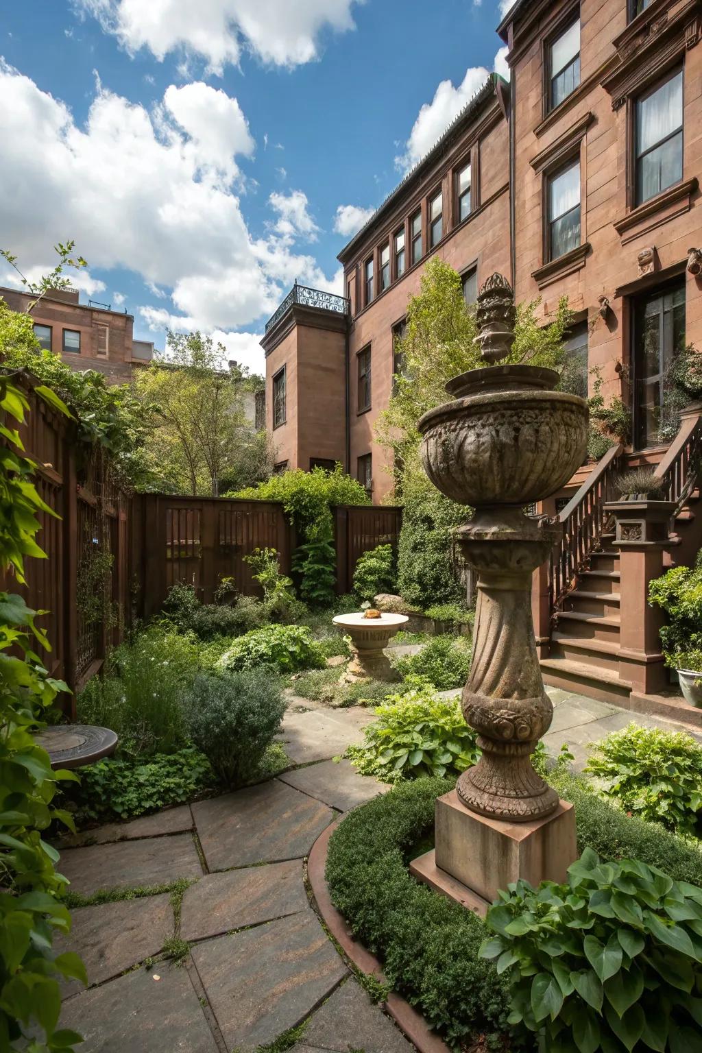 Garden art designs bring a unique focal point to the backyard.