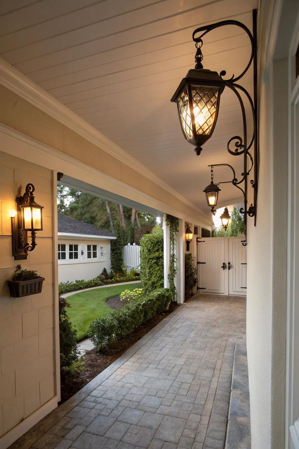 Creative lights append a tailored hint to your carport.