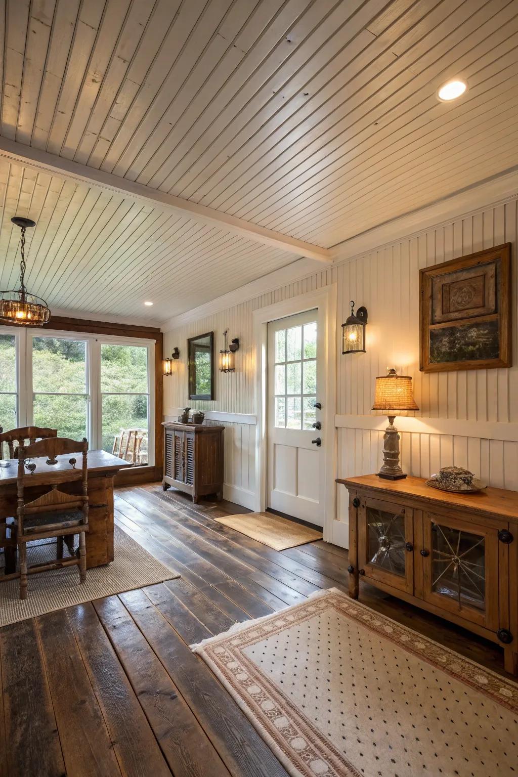 In cottage-style spaces, beadboard panels add texture and charm.