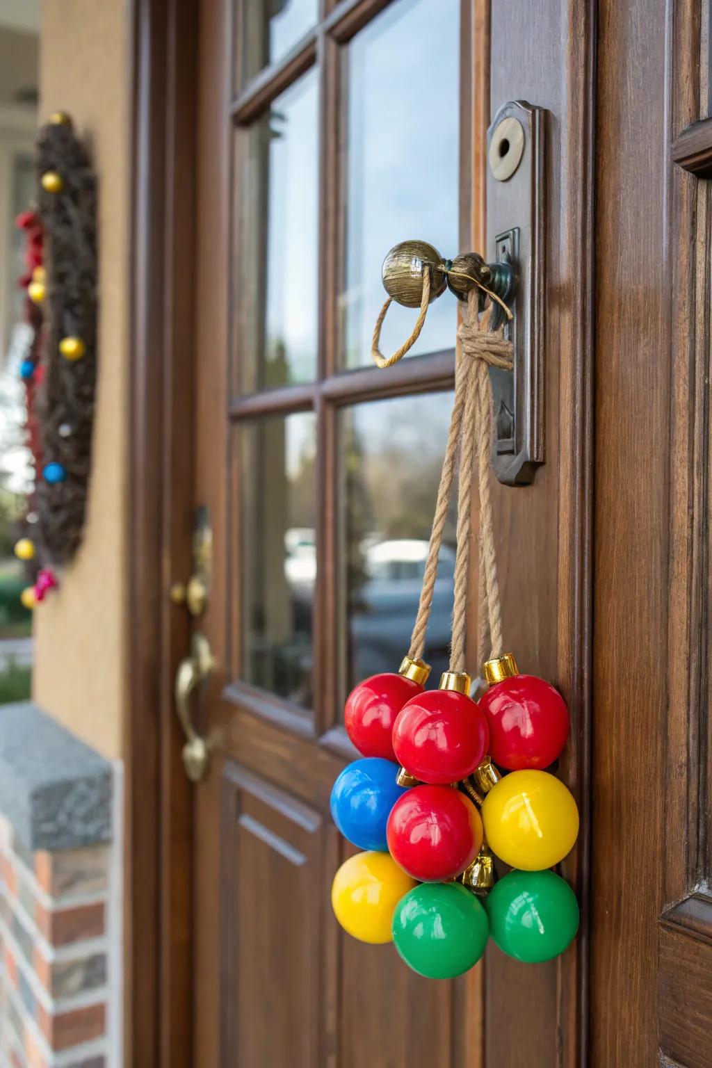 Affix sparkle with a cluster of vibrant baubles.