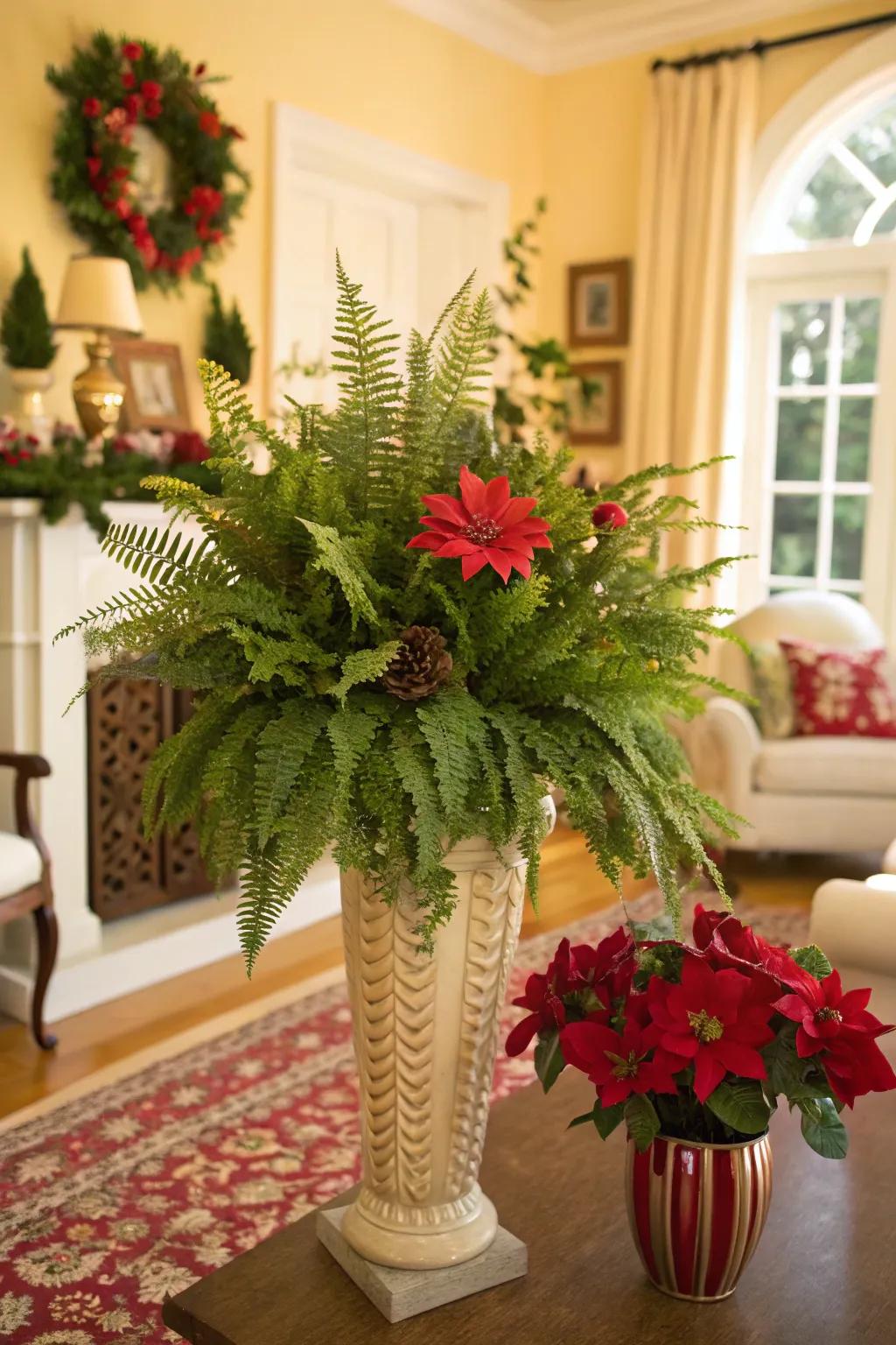 Fronds bring distinctive texture to traditional celebratory setups.