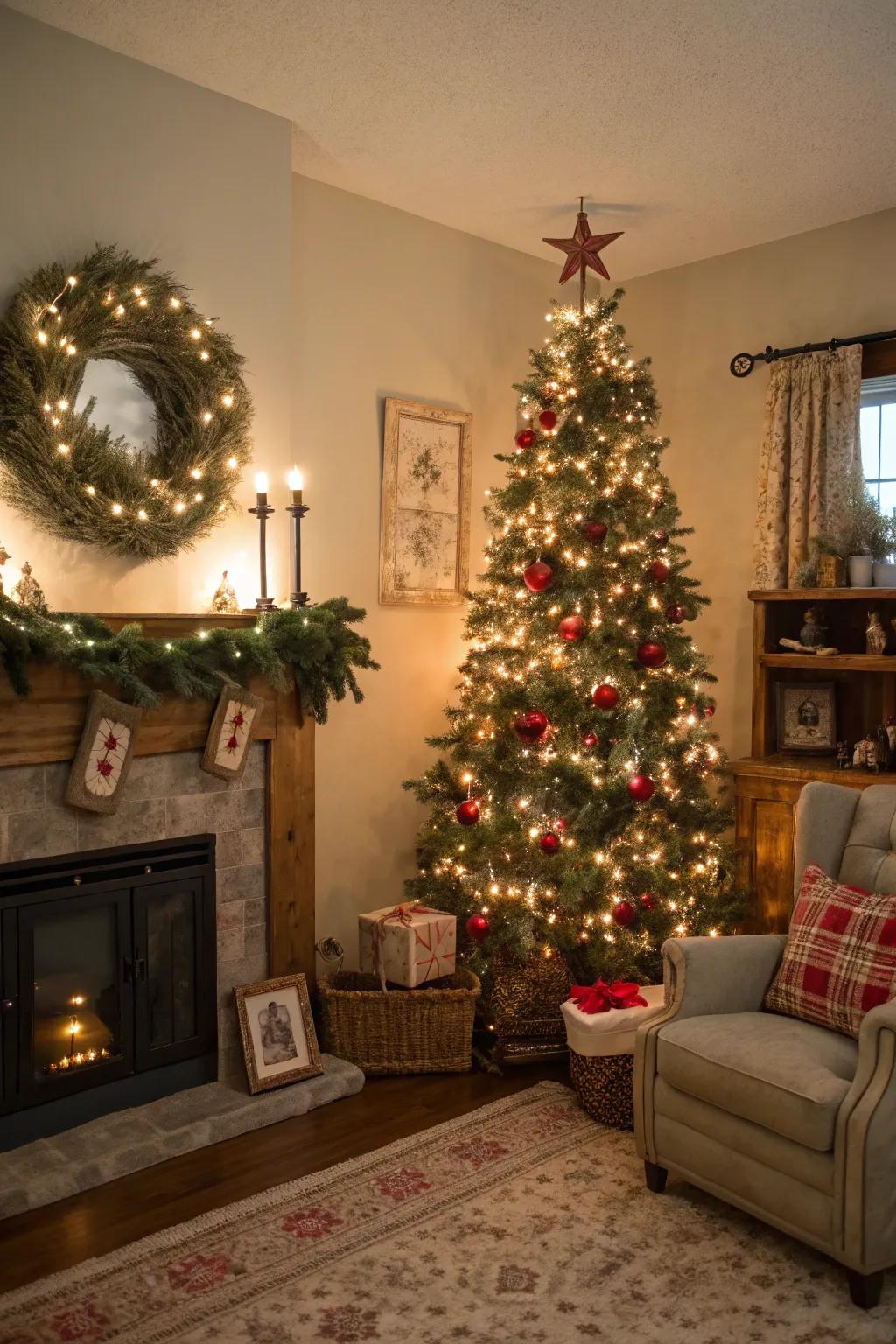 Aged decorations introducing singular charm.