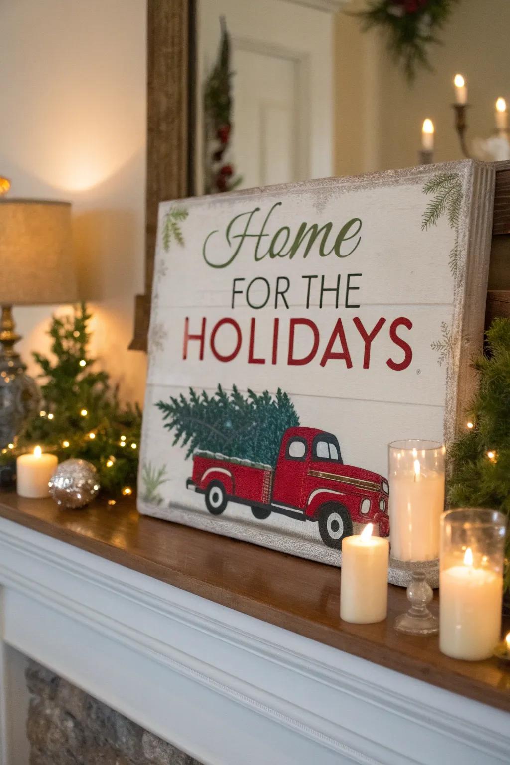 Evoke nostalgia with a vintage lorry-themed festive marker.
