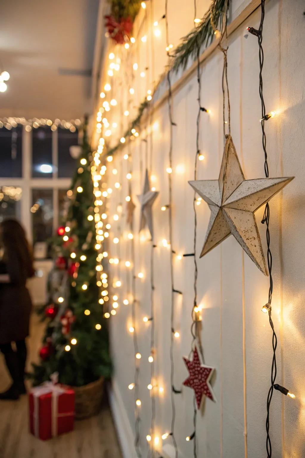 A dazzling starry evening effect ushering the night sky indoors.