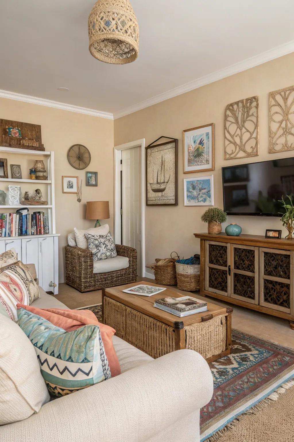 A flexible neutral backdrop is provided by beachgoer beige.