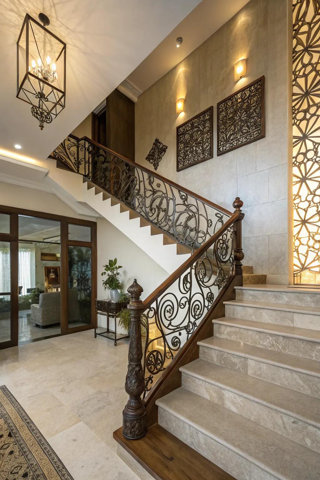 Art makes a stairway something special.