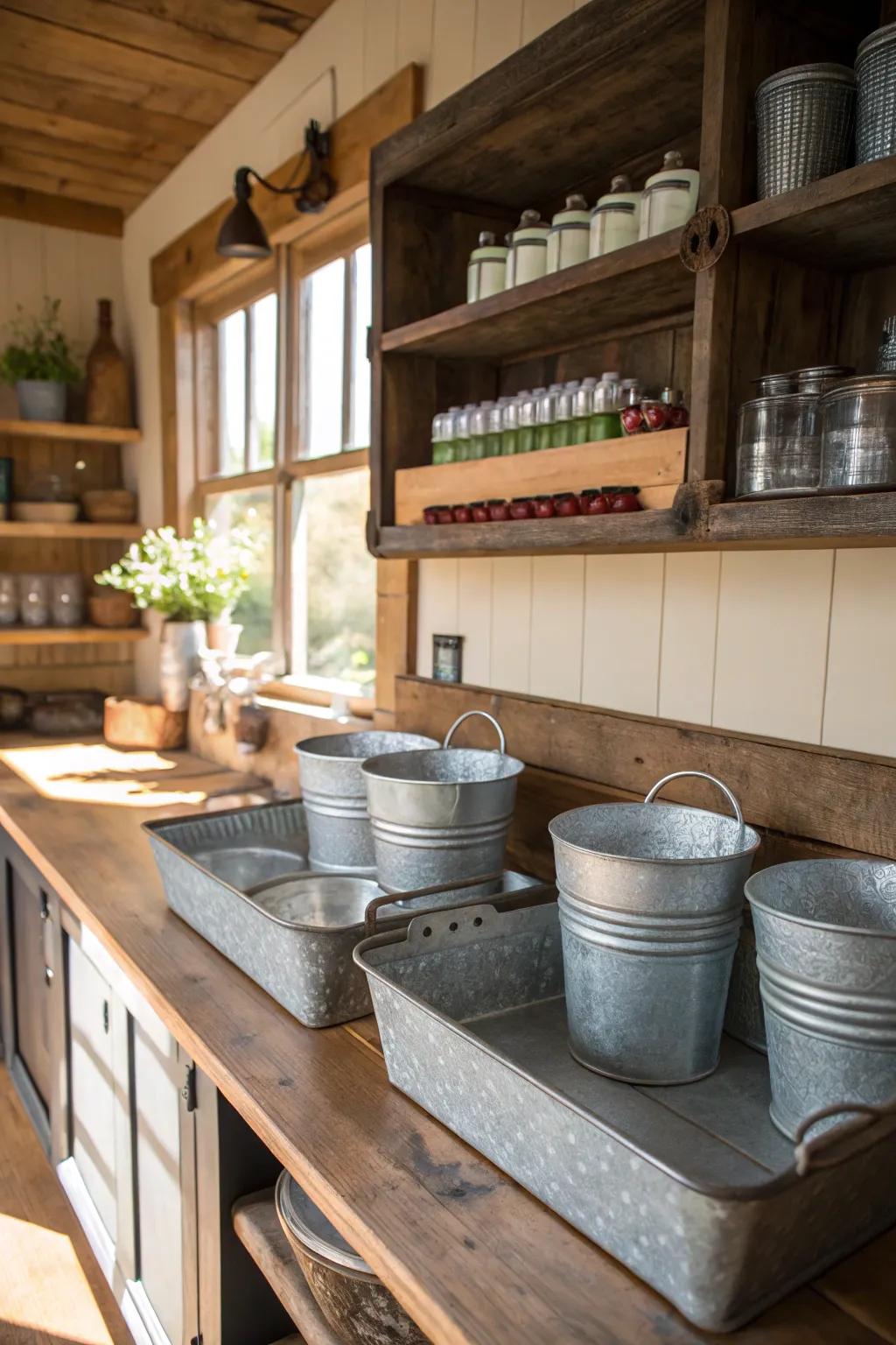 Electroplated metal contributes a countryside industrial feature.