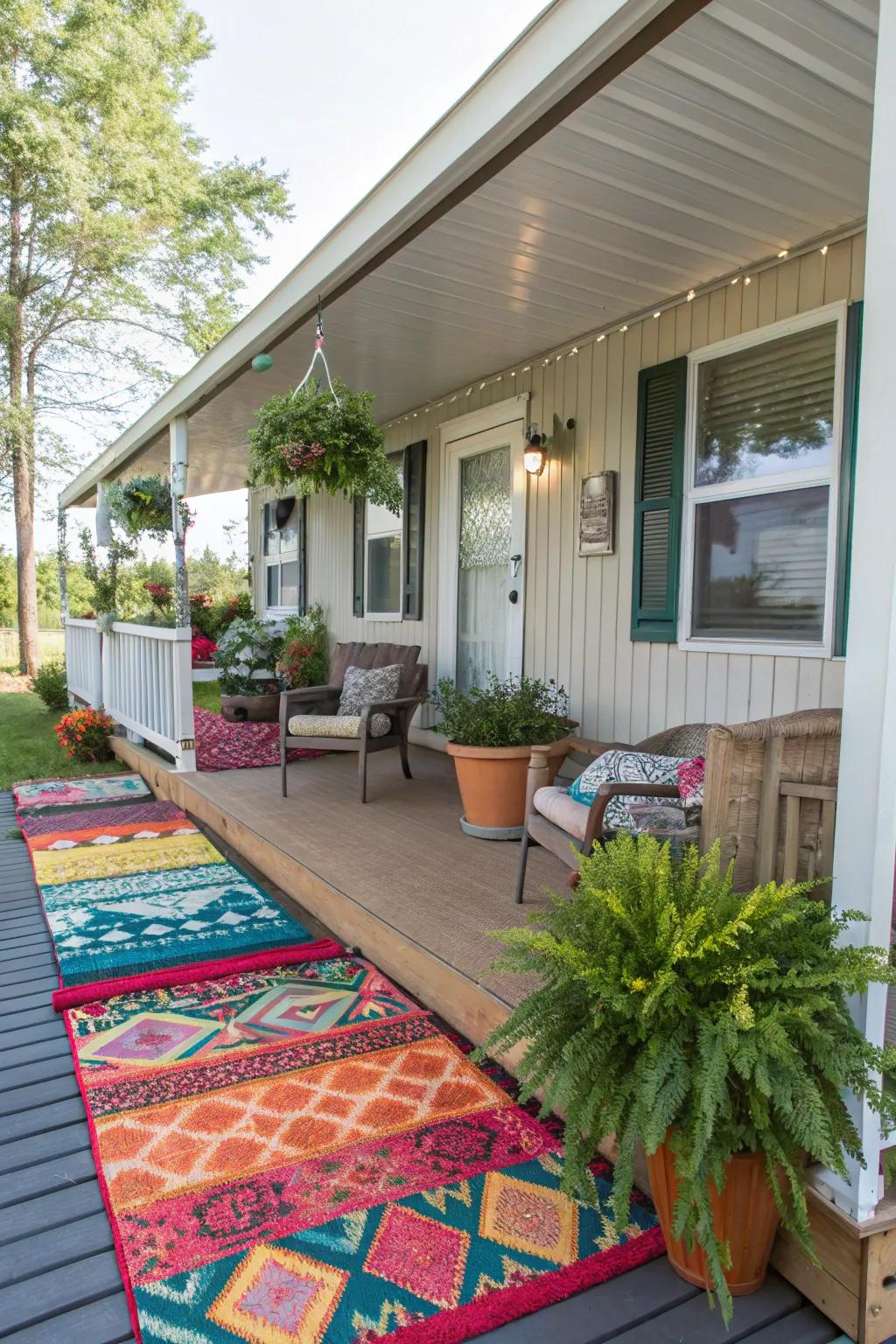 Outdoor mats inject your porch with color and comfort.